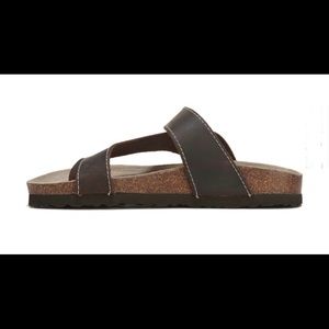 White Mountain Carly Brown Leather Sandals